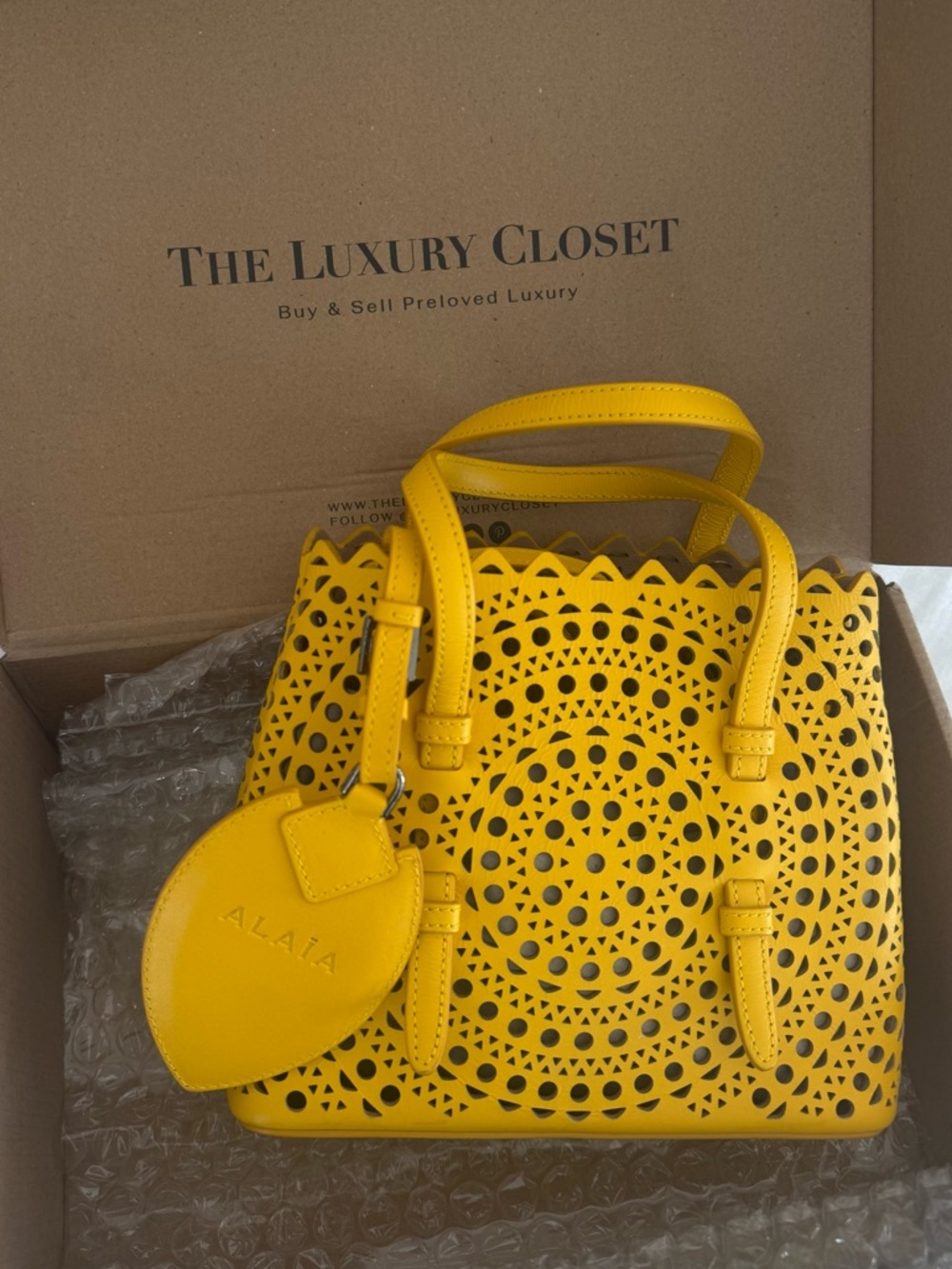 Alaïa Mina 20 Perforated Leather Top Handle Bag